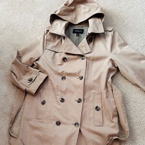 London Fog Beige Double-Breasted Trench Coat